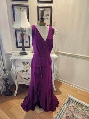 Fuchsia Adriana Papell Stunning Summer Cruise Resort Dress Evening Gown 16W